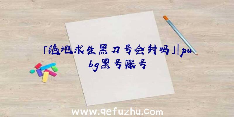 「绝地求生黑刀号会封吗」|pubg黑号账号